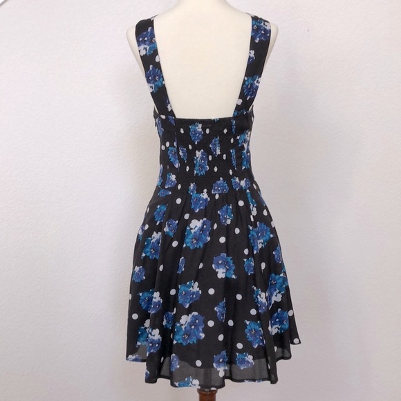 Free people black floral high neck dress sz 2 - Picture 4 of 8